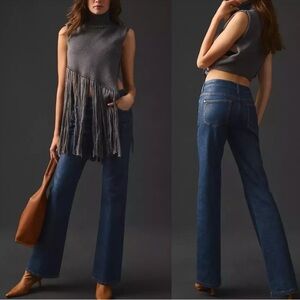 Anthropologie Pilcro Waxed Denim Straight Leg Jeans